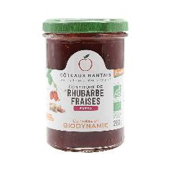 Photo de produit pour Confiture rhubarbe fraises extra Demeter 260g