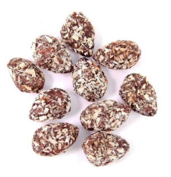 Photo de produit pour Amandes pralinées au miel et saupoudrées de noix de coco râpée 150g