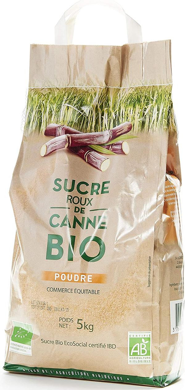 Photo de produit pour Sucre de canne brun equitable 5kg