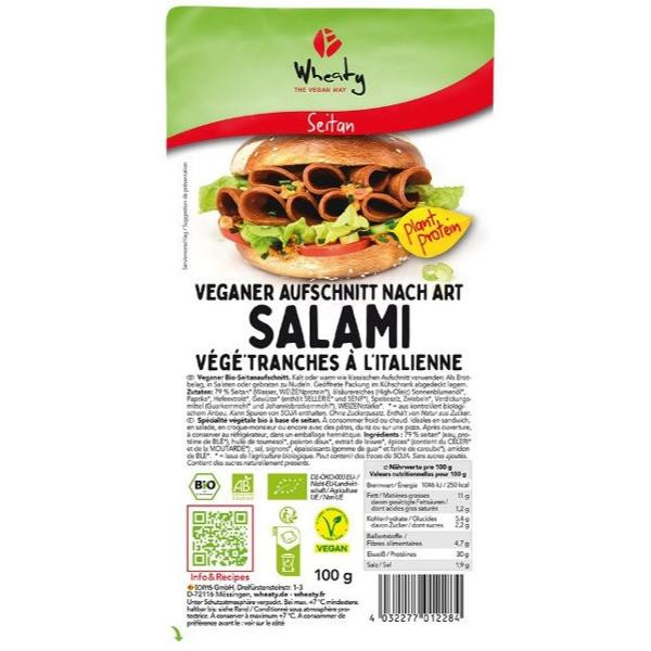 Photo de produit pour Tranches à l'italienne Salami  à base de Seitan, 100g