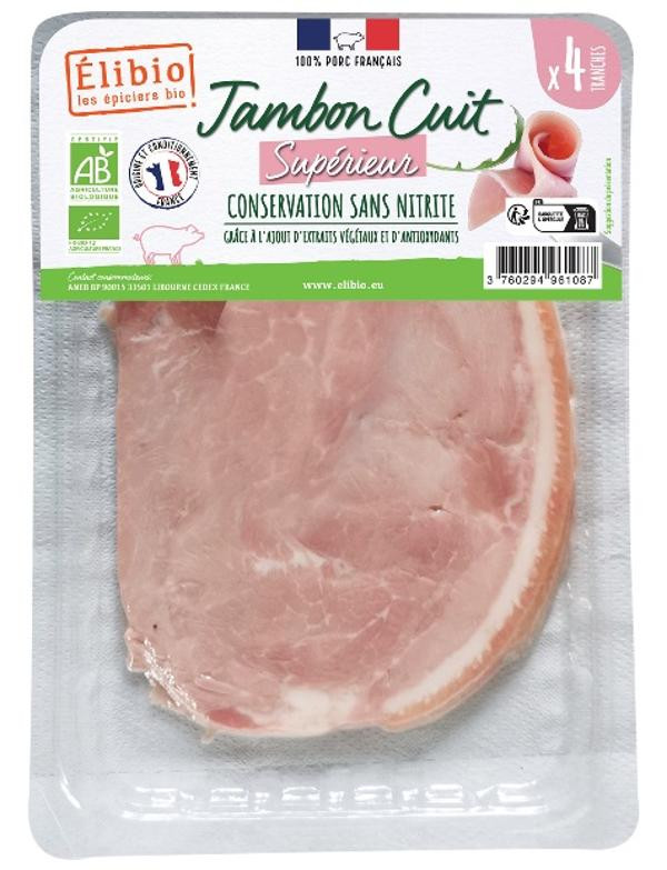 Photo de produit pour Jambon supérieur avec couenne, sans nitrite 160g