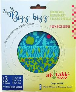 Photo de produit pour Bizz bizz en cire d'abeille motif VERGER x 3