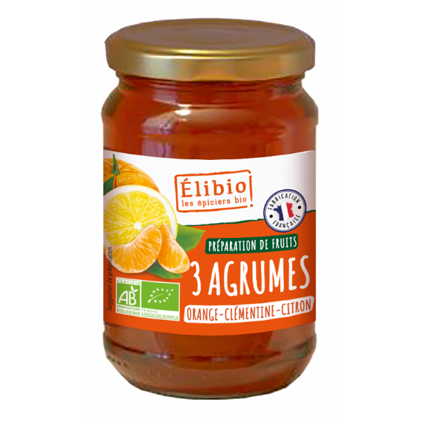 Photo de produit pour Préparation 3 agrumes, orange clémentine citron 340g