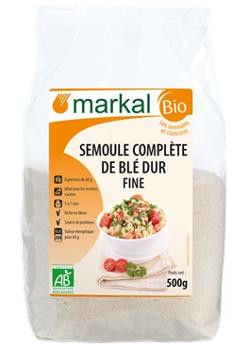 Photo de produit pour Semoule de blé dur fine complète 500g