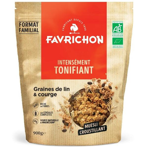 Photo de produit pour Muesli croustillant graines de lin et courge 900g