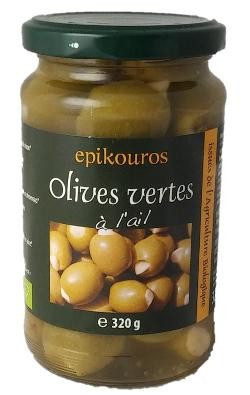 Photo de produit pour Olives vertes farcies à l'ail 320gr