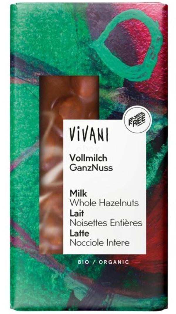 Photo de produit pour Chocolat Lait entier aux Noisettes entières - 100 gr