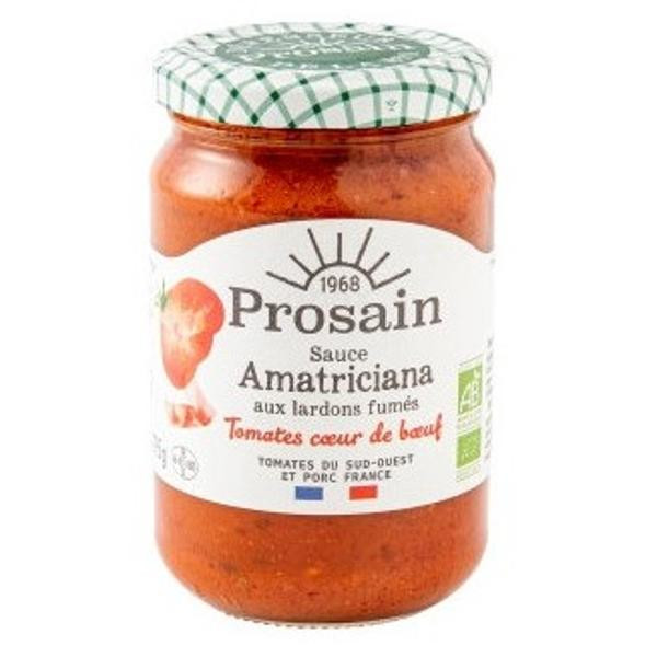 Photo de produit pour Sauce Amatriciana tomate coeur de boeuf et lardons fumés 295g