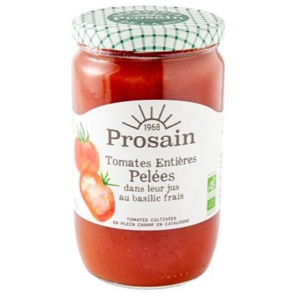 Photo de produit pour Tomates pelées dans leur jus au basilic 390g