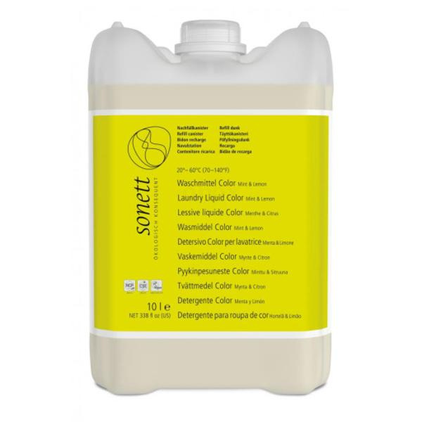 Photo de produit pour Lessive liquide couleurs menthe et citron 10L