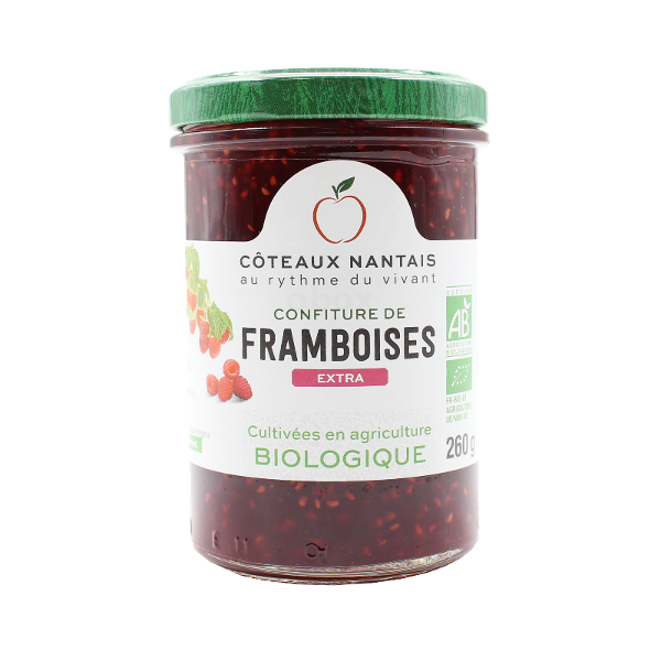 Photo de produit pour Confiture de framboises extra 260g