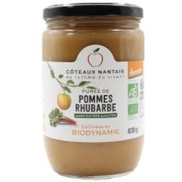 Photo de produit pour Purée pomme rhubarbe Demeter 630g