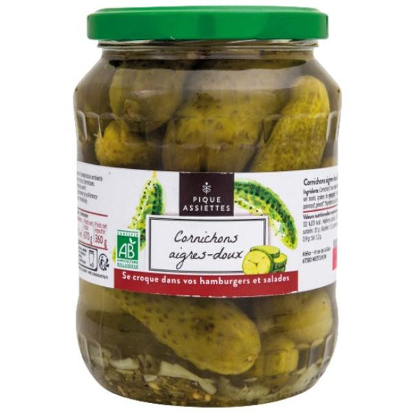 Photo de produit pour Cornichons aigres-doux 72 cl 360g égoutté