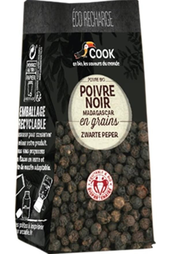 Photo de produit pour Poivre noir en grains - éco recharge 50g