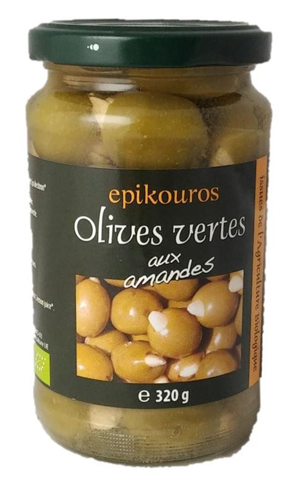 Photo de produit pour Olives vertes farcies aux amandes 320gr