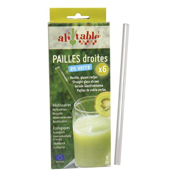 Photo de produit pour Lot de 6 pailles verre droites + 1 goupillon